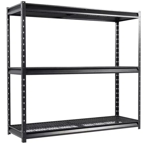 Atlas Shelving 3-Tier 77"x24"x72" 7500lbs Heavy Duty Steel Shelving Dark Gray: Adjustable Rust-Resistant Utility Storage