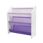 Scaffale porta libri a 3 livelli per bambini, viola, 76 cm H