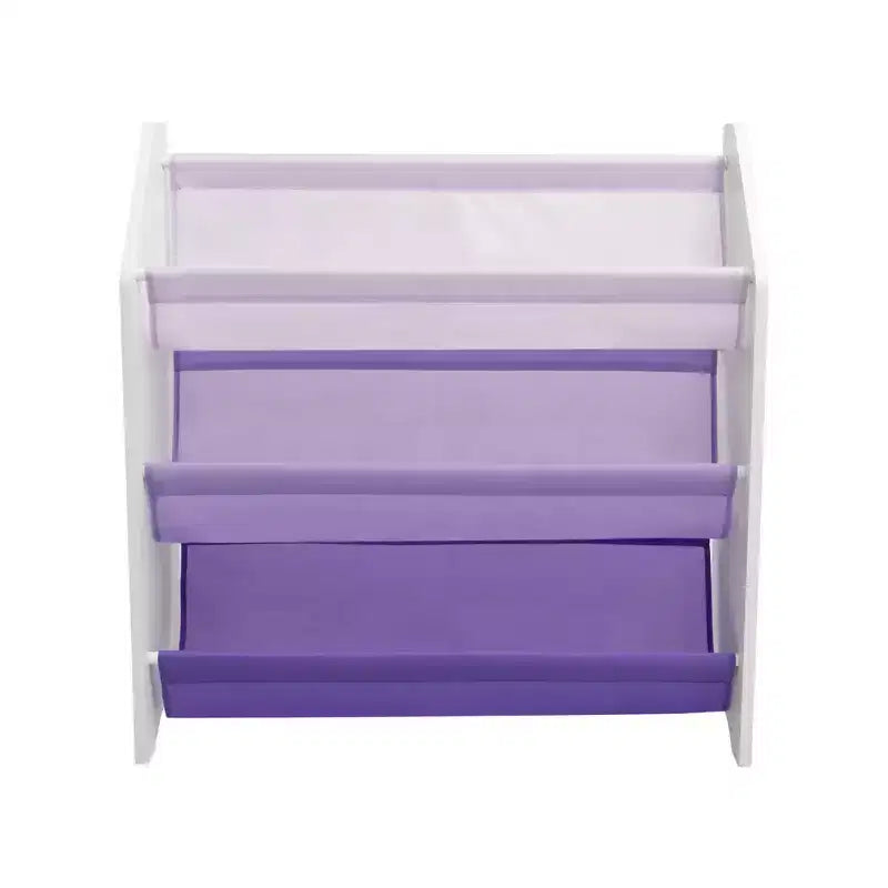 Scaffale porta libri a 3 livelli per bambini, viola, 76 cm H