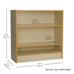 Libreria per bambini a 2 ripiani da 76 cm, laminato in acero mandorla, bianco sporco