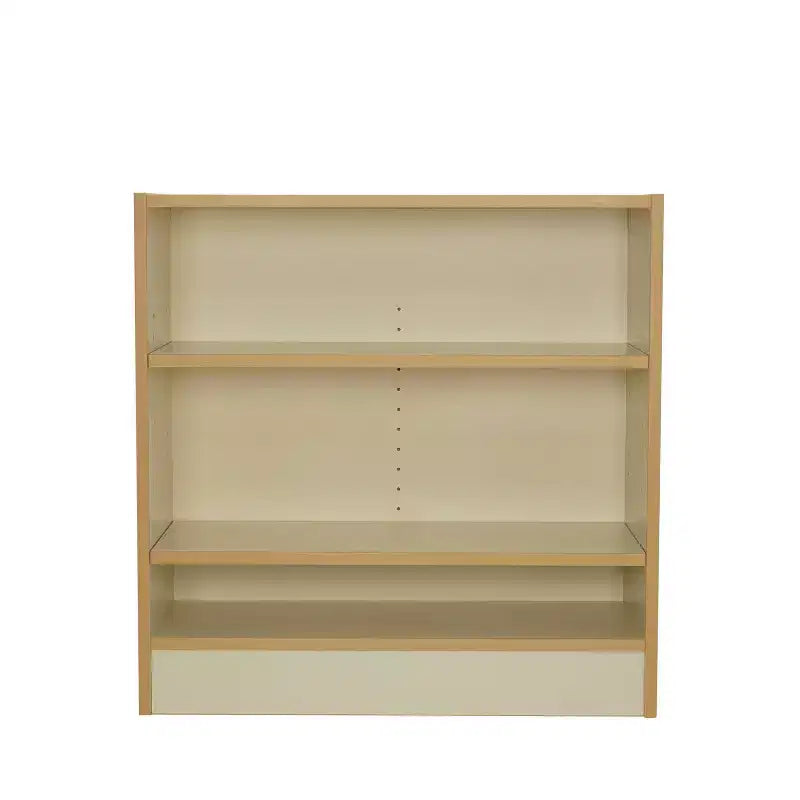 Libreria per bambini a 2 ripiani da 76 cm, laminato in acero mandorla, bianco sporco