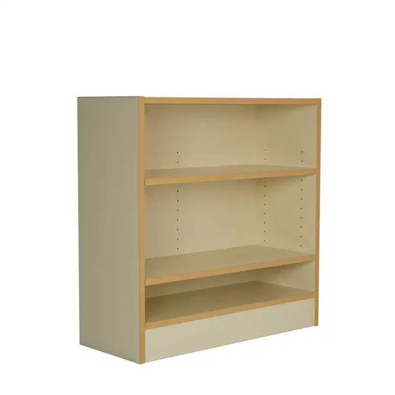 Libreria per bambini a 2 ripiani da 76 cm, laminato in acero mandorla, bianco sporco