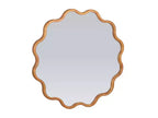 Wavy Mirror with Scalloped Wooden Frame