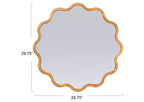 Specchio ondulato con cornice in legno smerlata