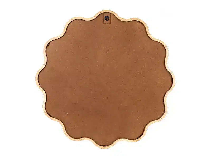 Specchio ondulato con cornice in legno smerlata