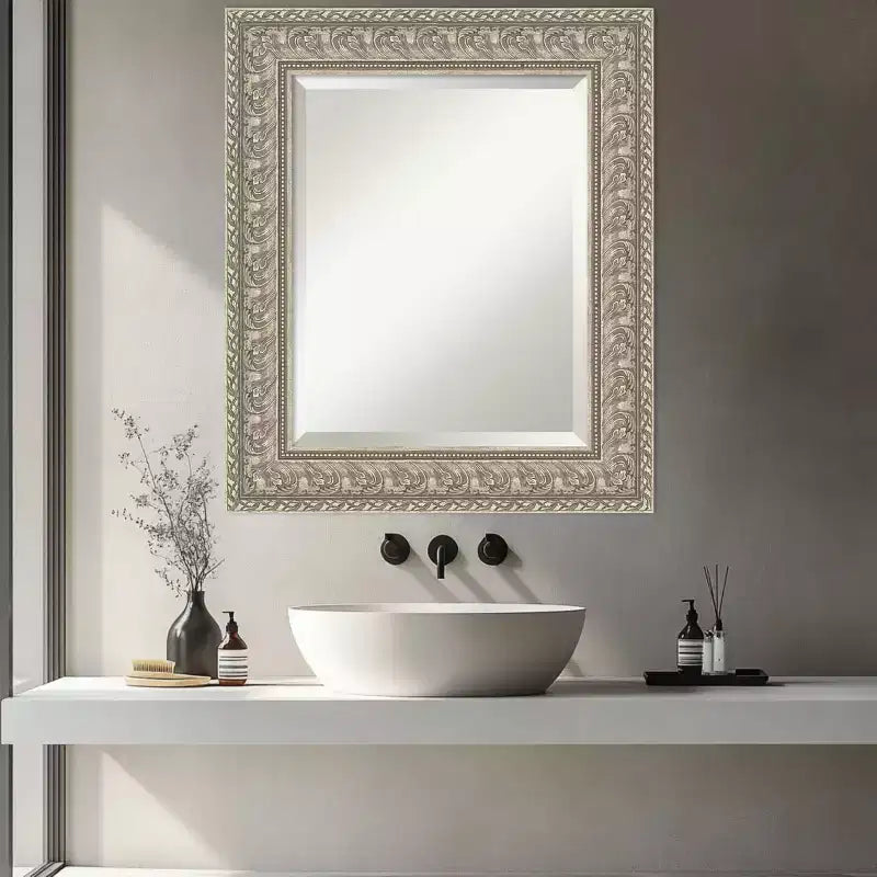 Specchio da parete per bagno con cornice smussata