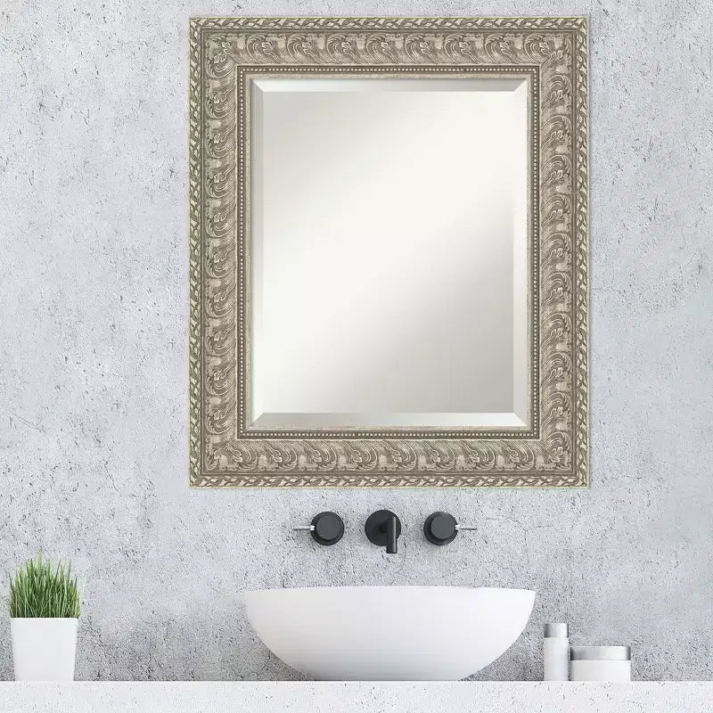 Specchio da parete per bagno con cornice smussata