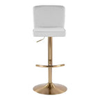 Set di 2 sgabelli da bar regolabili Henry Oro/Tessuto bianco