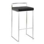 Set di 3 sgabelli da bar Fuji Stacker Acciaio Inox/Nero