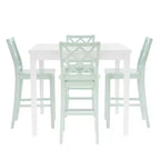 Set da pranzo Shelby Square con 5 pezzi, altezza bancone, colore menta