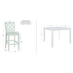 Set da pranzo Shelby Square con 5 pezzi, altezza bancone, colore menta