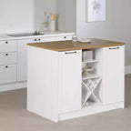 Isola da cucina a 6 cassetti Toscano Bianco/Acero