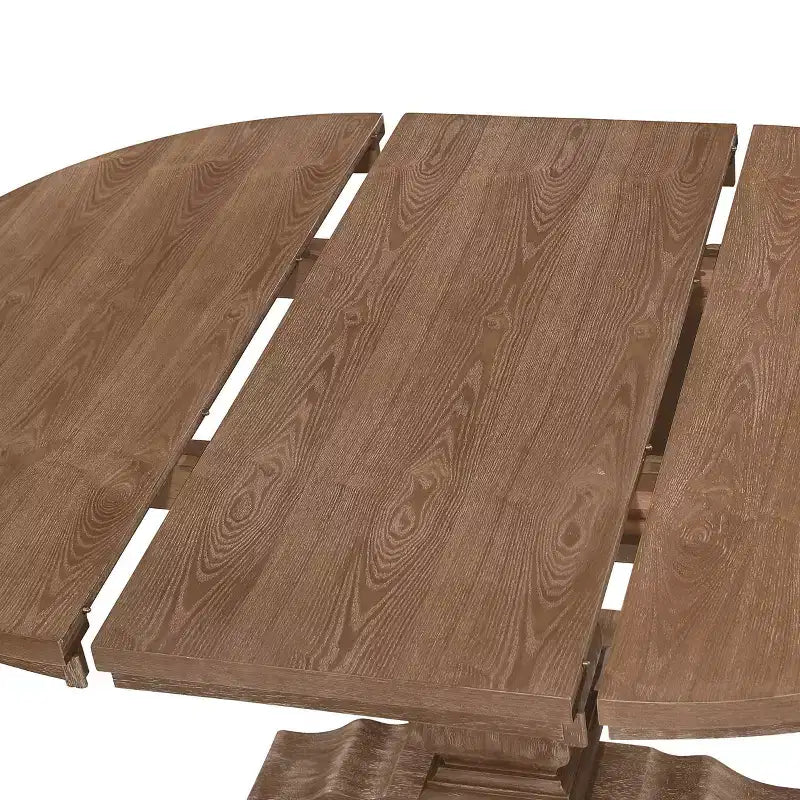 Set da pranzo ovale allungabile 5 pezzi imbottito in tessuto tortora/beige