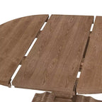 Set da pranzo ovale allungabile 5 pezzi imbottito in tessuto tortora/beige