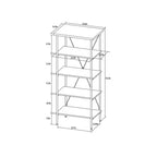 Libreria a torre in legno e metallo naturale