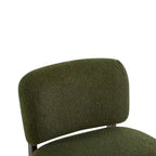Poltrona d'accento in Bouclé Verde con Struttura in Legno di Gomma Moderno