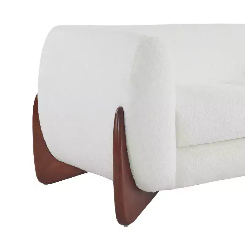 Divano a 3 posti in tessuto Bouclé Beige da 210 cm