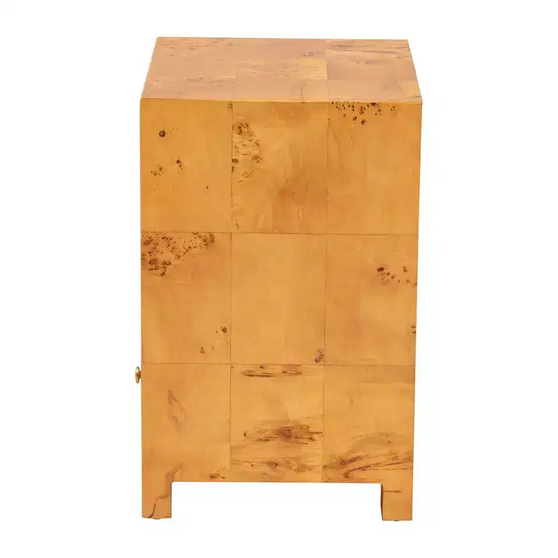 Comodino Camira Wood 1 cassetto radica di acero chiara