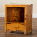 Comodino Camira Wood 1 cassetto radica di acero chiara