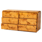 Cassettiera Netra a 6 cassetti in legno di radica di acero chiaro