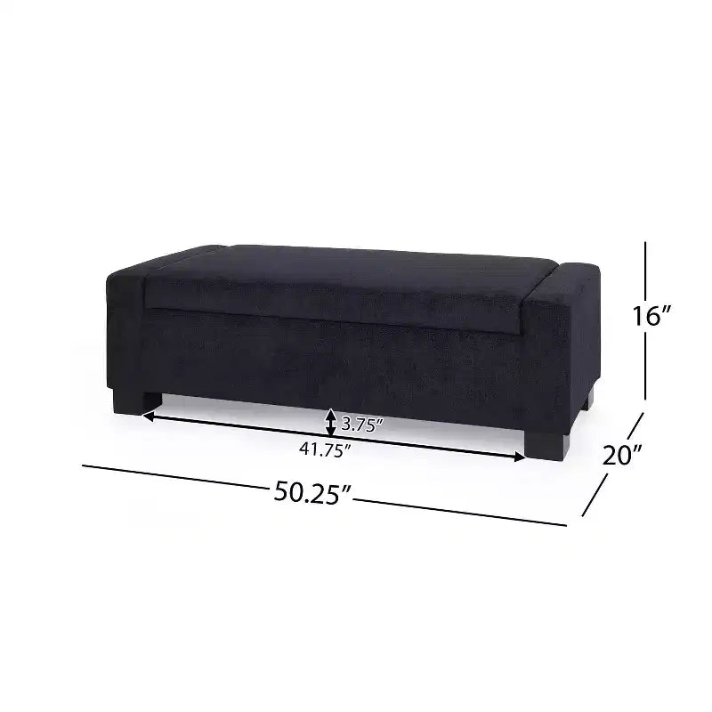 Pouf contenitore moderno imbottito per interni, blu notte