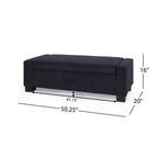 Pouf contenitore moderno imbottito per interni, blu notte