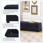 Pouf contenitore moderno imbottito per interni, blu notte