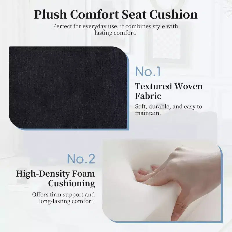 Pouf contenitore moderno imbottito per interni, blu notte