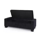Pouf contenitore moderno imbottito per interni, blu notte