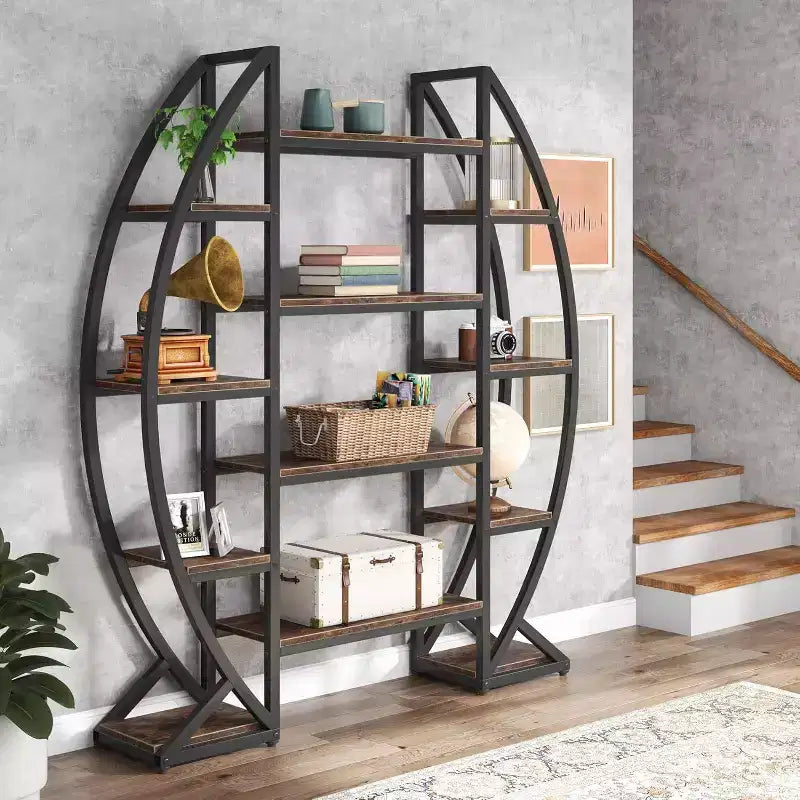 Libreria marrone da 69,68"