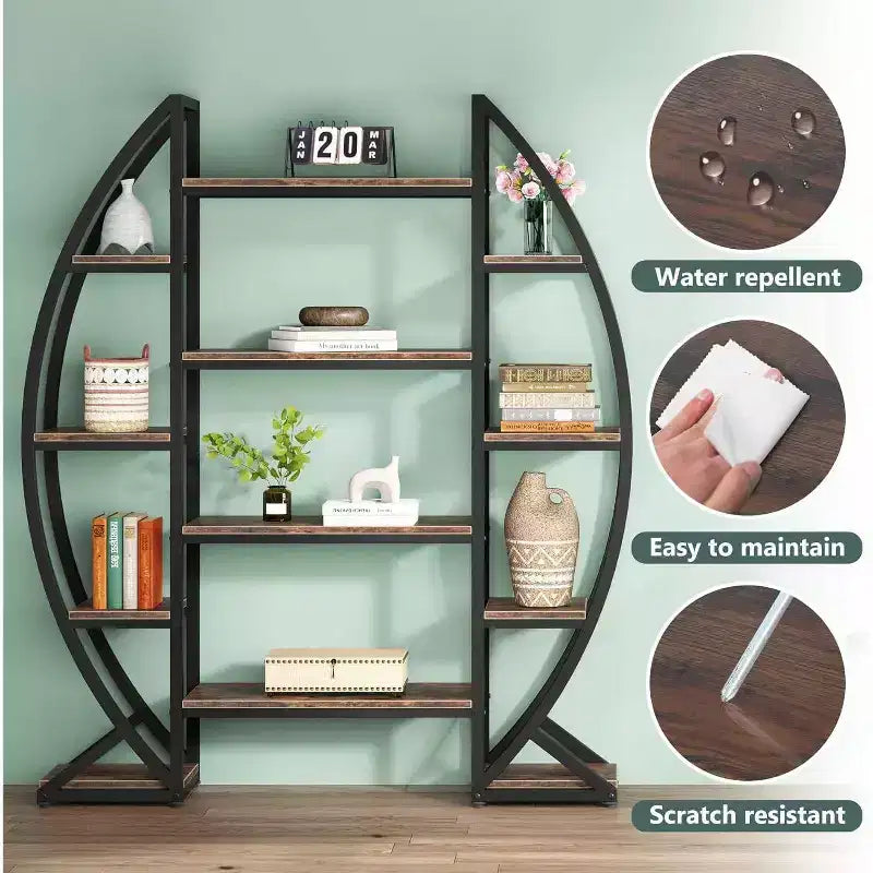 Libreria marrone da 69,68"