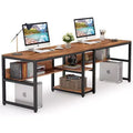 LITTLE TREE 78.7" Computer Desk Light Brown