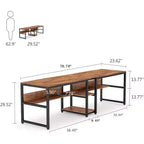 Scrivania per computer marrone chiaro da 200 cm