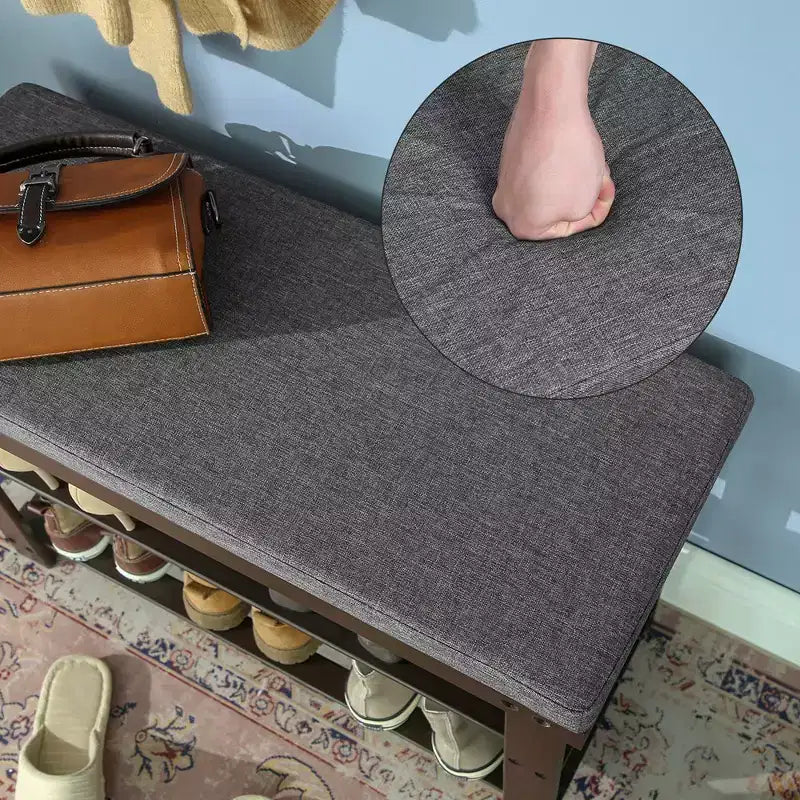 Panca scarpiera in bambù, scarpiera a 3 livelli, organizer stabile per scarpe per ingresso, sedile della panca con capacità fino a 150 kg