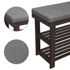 Panca scarpiera in bambù, scarpiera a 3 livelli, organizer stabile per scarpe per ingresso, sedile della panca con capacità fino a 150 kg