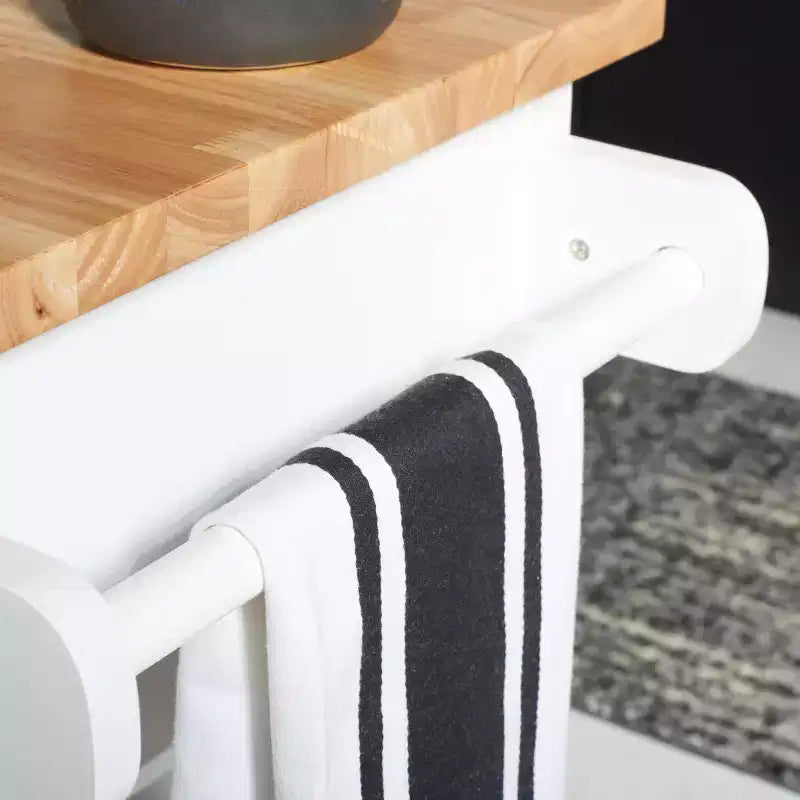 Carrello da cucina Kiko a 2 cassetti e 2 ripiani - KCH8704 - Bianco/Naturale