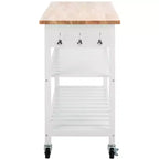 Carrello da cucina Kiko a 2 cassetti e 2 ripiani - KCH8704 - Bianco/Naturale