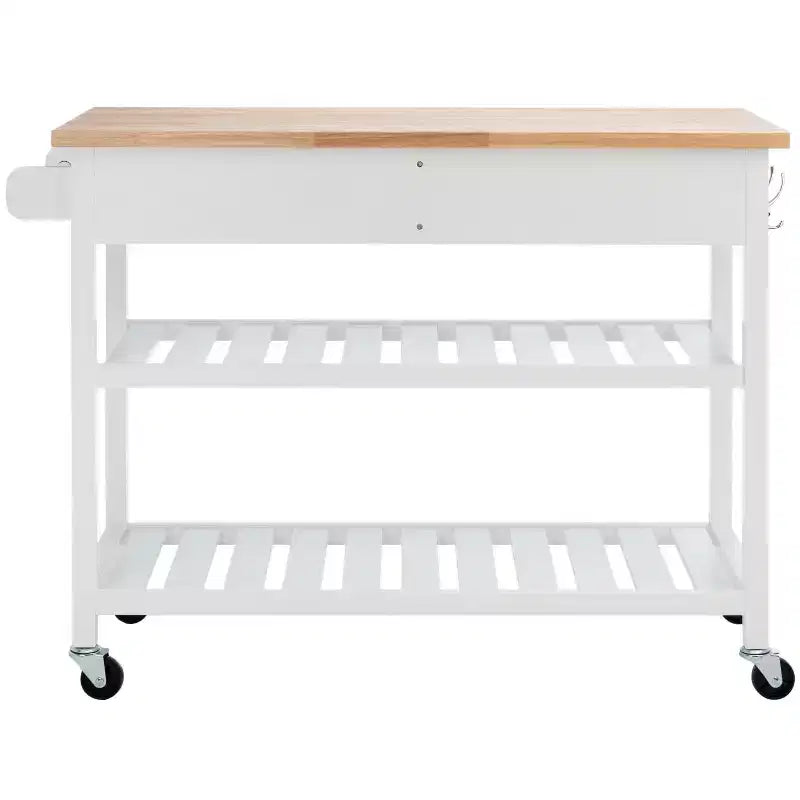 Carrello da cucina Kiko a 2 cassetti e 2 ripiani - KCH8704 - Bianco/Naturale