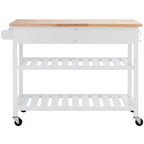 Carrello da cucina Kiko a 2 cassetti e 2 ripiani - KCH8704 - Bianco/Naturale