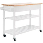 Carrello da cucina Kiko a 2 cassetti e 2 ripiani - KCH8704 - Bianco/Naturale