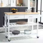 Carrello da cucina Kiko a 2 cassetti e 2 ripiani - KCH8704 - Bianco/Naturale