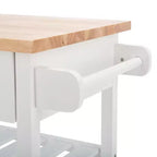 Carrello da cucina Kiko a 2 cassetti e 2 ripiani - KCH8704 - Bianco/Naturale