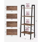 Scaffale a 4 ripiani a scala Libreria Scaffalatura Mobili Organizzazione Ripiani