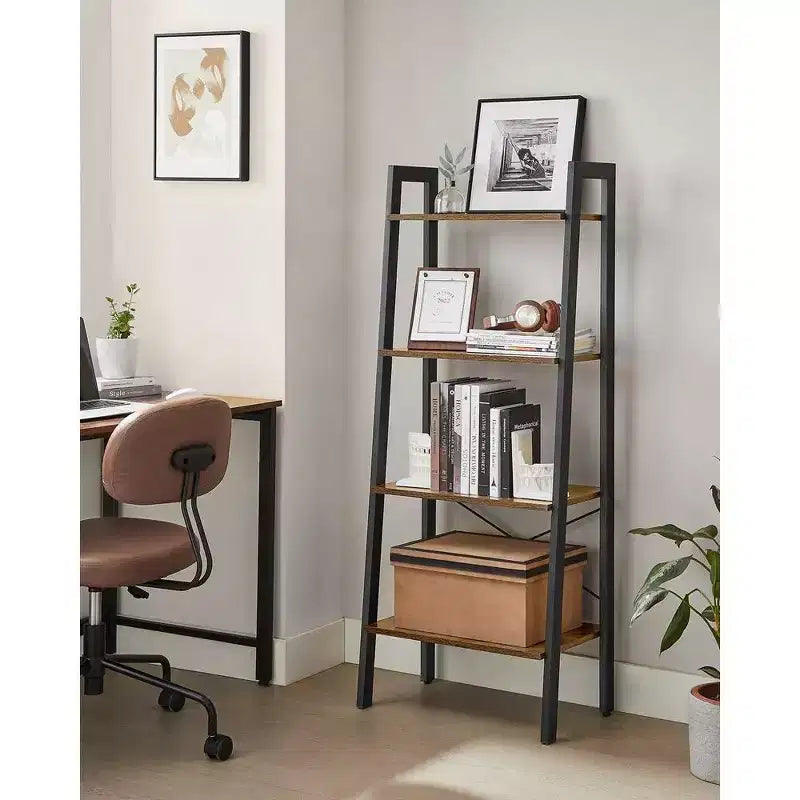 Scaffale a 4 ripiani a scala Libreria Scaffalatura Mobili Organizzazione Ripiani