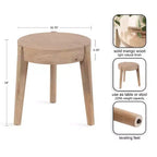Tavolino Vola in legno, 17x17x18, Naturale