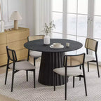 Tavolo da pranzo rotondo, tavolo da pranzo di metà secolo con base di design