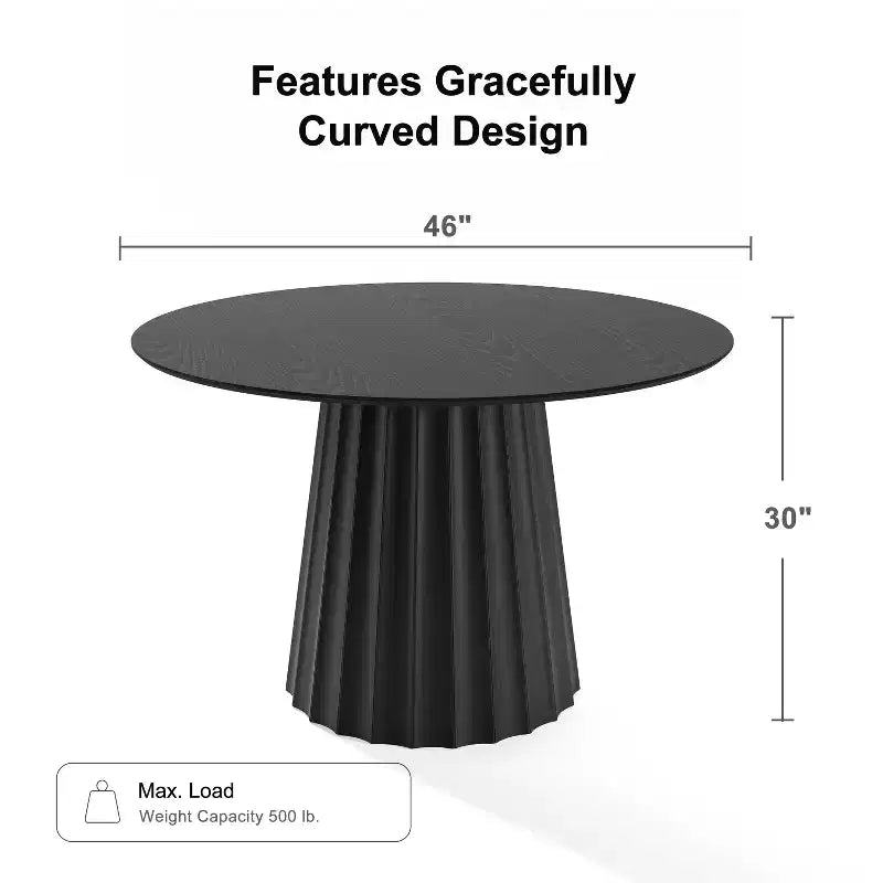 Tavolo da pranzo rotondo, tavolo da pranzo di metà secolo con base di design