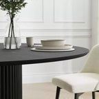 Tavolo da pranzo rotondo, tavolo da pranzo di metà secolo con base di design