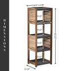 Scaffale a terra per biancheria da bagno con elementi in acacia - Legno grigio