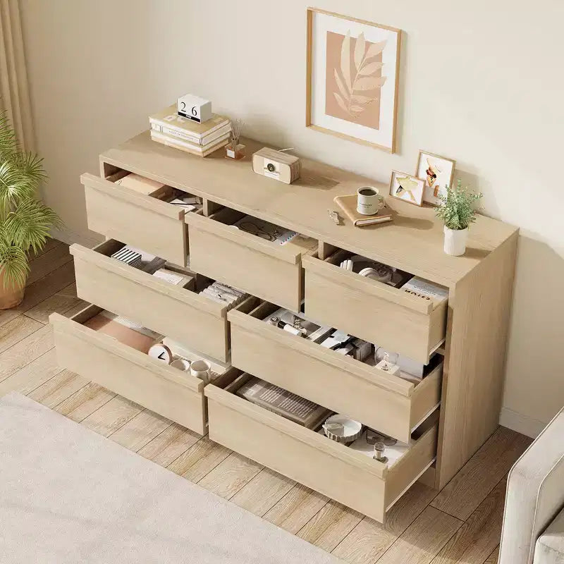 Comò a 7 cassetti per camera da letto, cassettiera doppia in legno con contenitore, cassettiera moderna per camera da letto, soggiorno, cameretta